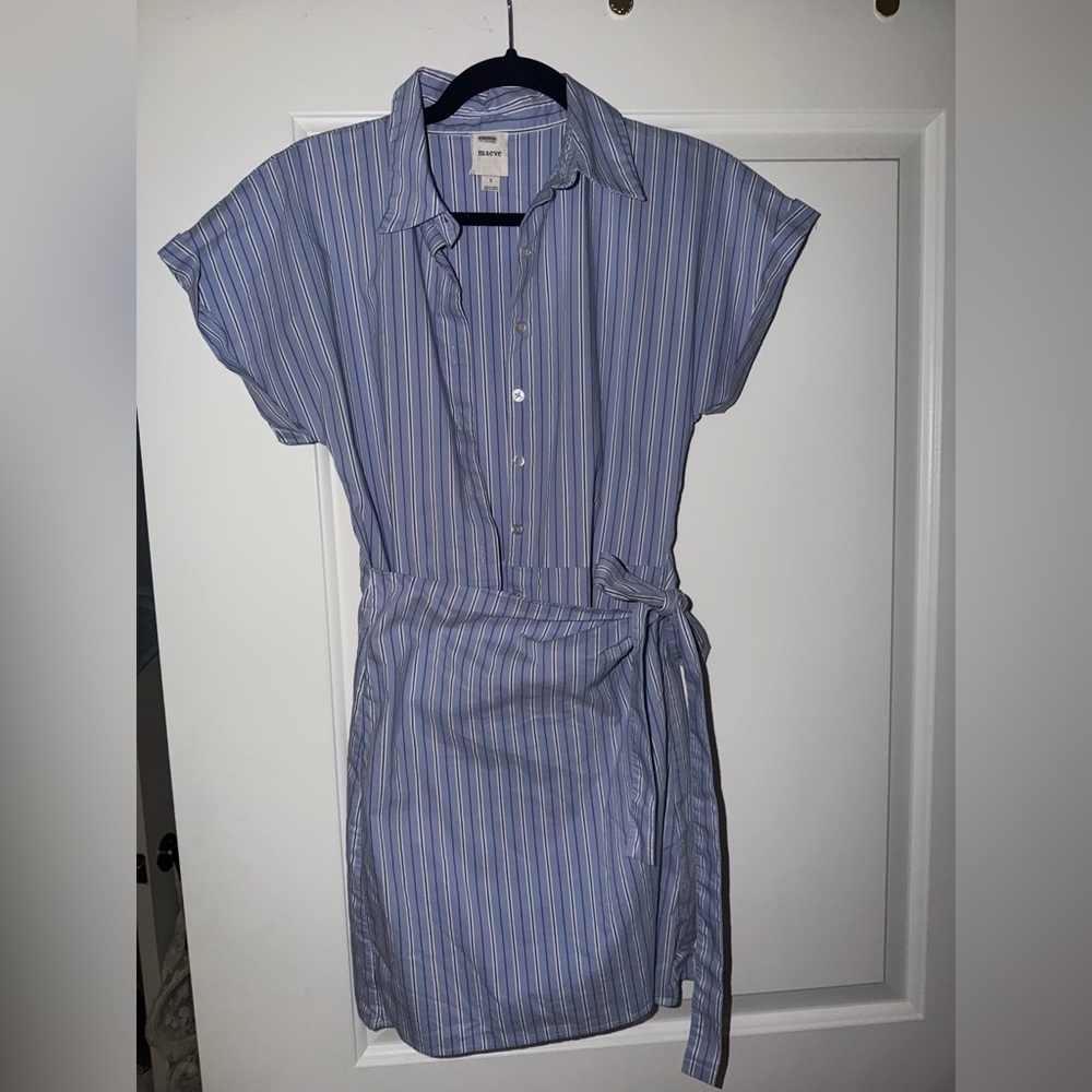 Button Front Wrapped Mini Dress Shirt Maeve